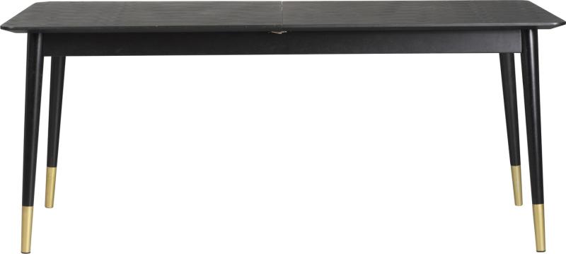 Sort Fenwood Udtræksbord Askefiner Guldfarvede Metalfødder 180 260 Skandinavisk Design Rowico Spisebord - 7340126534441