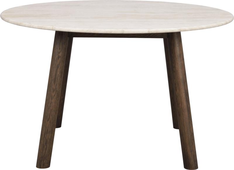 Rundt Taransay Spisebord i Beige Travertin og Egetræ