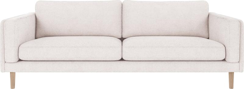 Elegant Hvid 3-personers Sofa med Egetræsben - Stilfuld Indretning