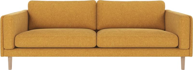Braden 3-personers Sofa i Gulhvid Vasket Egetræ - Rowico