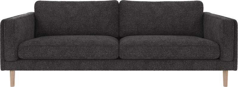 Skandinavisk 3-personers sofa i hvid og mørkegrå stof