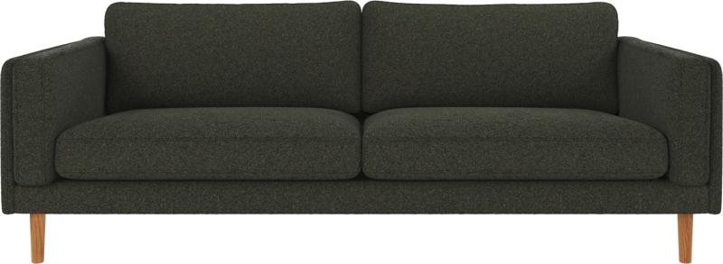 Grøn 3-personers sofa med egetræsben - Elegant komfort