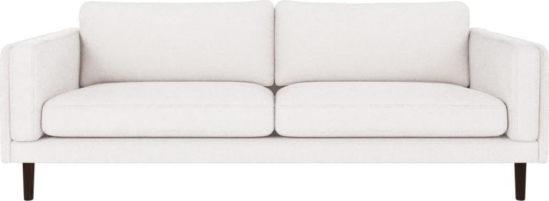 Elegant 3-Personers Sofa i Hvidt med Egetræsben