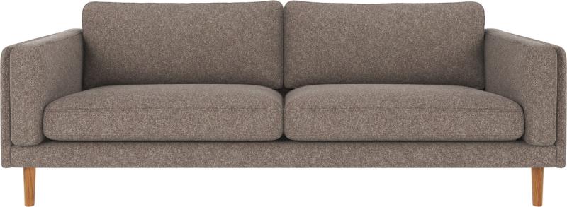 Braden 3-personers Sofa i Mørk Beige med Egetræben