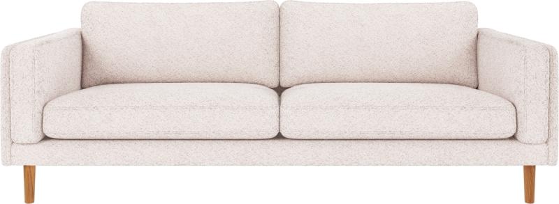 Braden 3-personers sofa i hvidt stof med egetræben