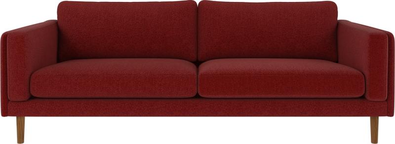 Braden 3-personers sofa i rød – Tidløst design til stuen