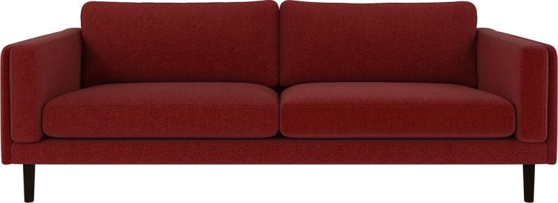 Stilfuld rødbrun 3-personers sofa i polyester – Komfort!