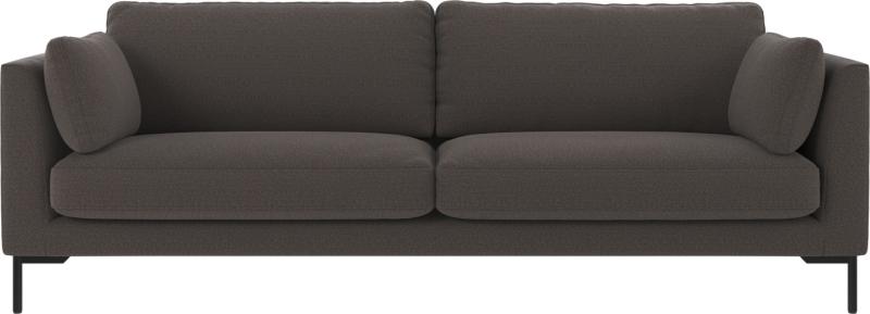 Corwin 3-personers sofa i mørkegrå polyester med metalben