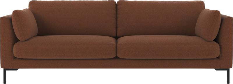 Elegant rød 3-personers sofa med sorte ben – Corwin Rita