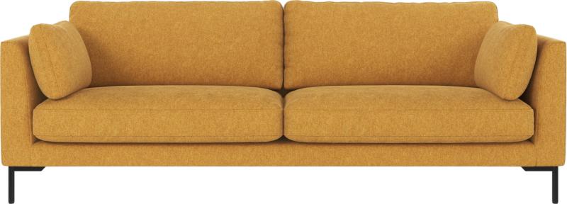 Corwin Brenda 3-personers sofa i varm gul med sorte ben
