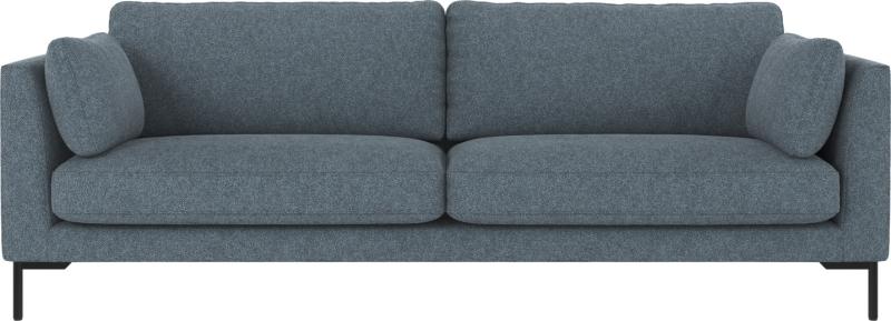 Corwin 3-personers sofa i blå med sorte metalben