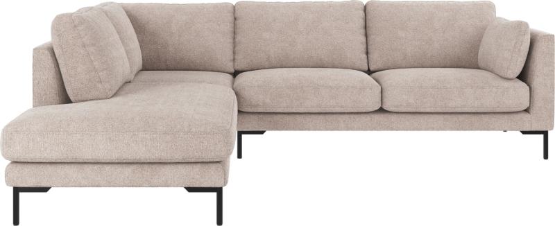Lysegrå Corwin Hjørnesofa med Metalben - Stilfuld Komfort