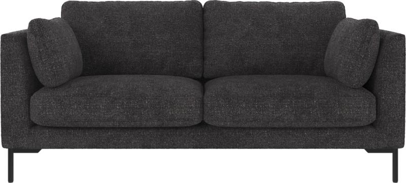 Elegant 2-personers sofa i mørkegrå med sorte ben