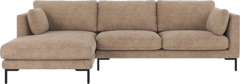 Venstrevendt Chaiselongsofa i Grå-Beige med Sorte Ben