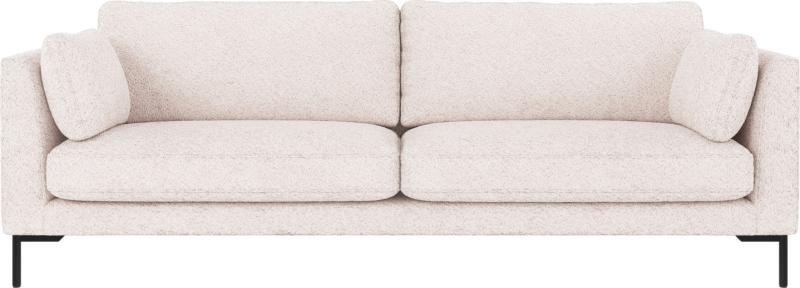 Elegant 3-Personers Sofa i Hvid med Sort Metalramme