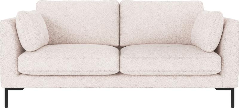Elegant Hvid 2-personers Sofa med Sort Metalramme