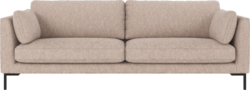 Lysebeige Corwin 3-personers sofa med sorte metalben