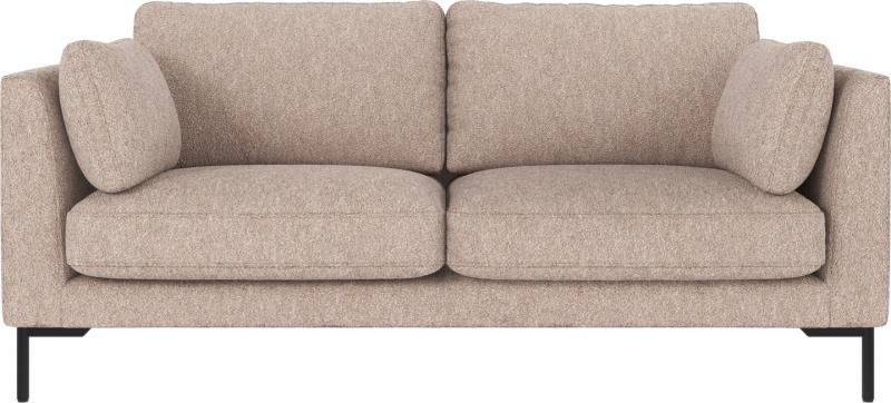 Elegant 2-personers sofa i lysebeige med sorte ben