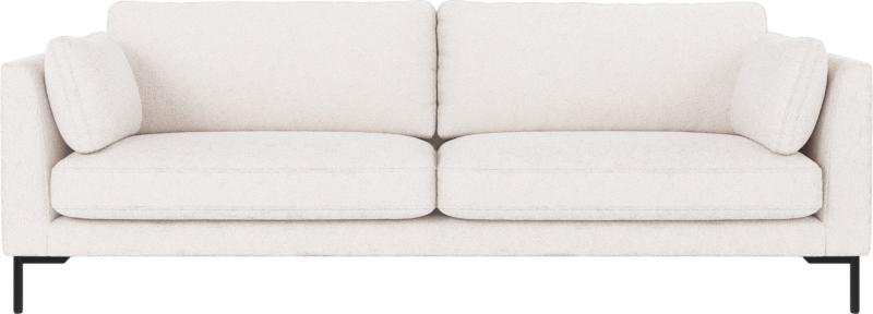 Corwin 3-personers sofa i hvidt stof med sorte ben