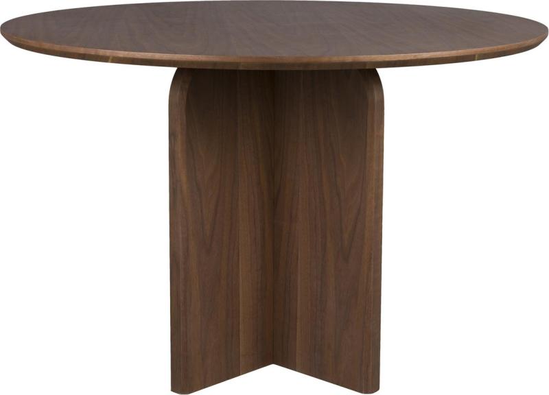Hvid Laurent Rund Ø120 Mdf Mørk Natur Studio White Spisebord - 8718548101067