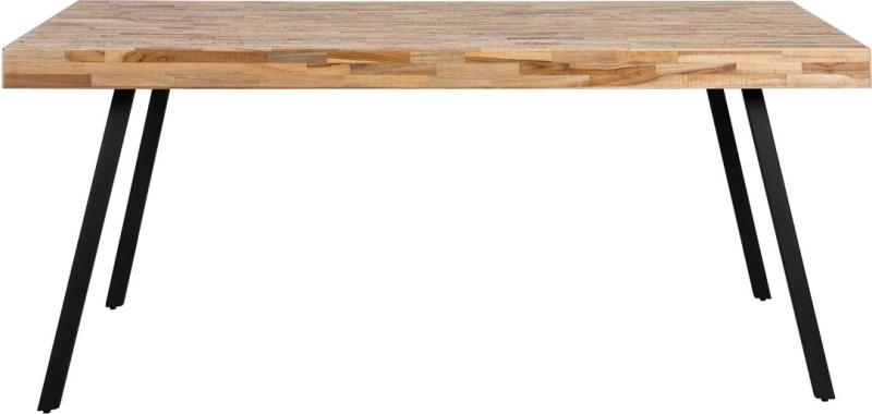 Hvid Suri Rektangulært Teak Natur 180x90x76 Med Sorte Metalben Studio White Spisebord - 8718548048515