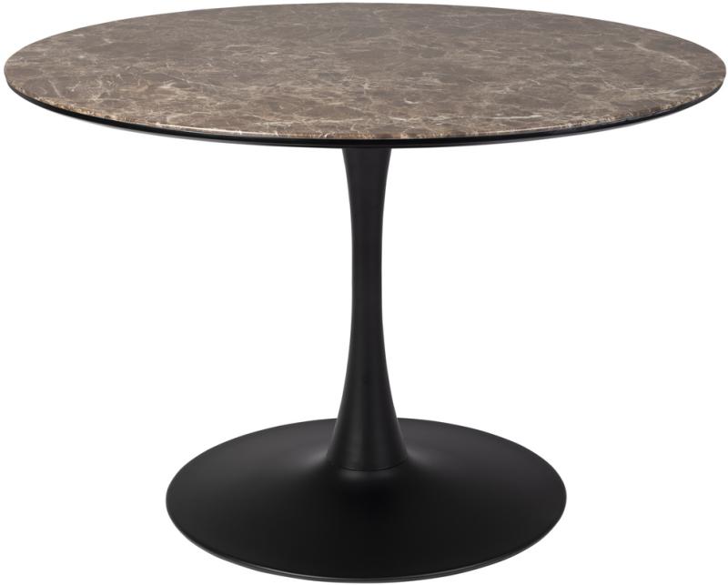 Elegant Rundt Spisebord Ø110 cm med Grå Marmorlook