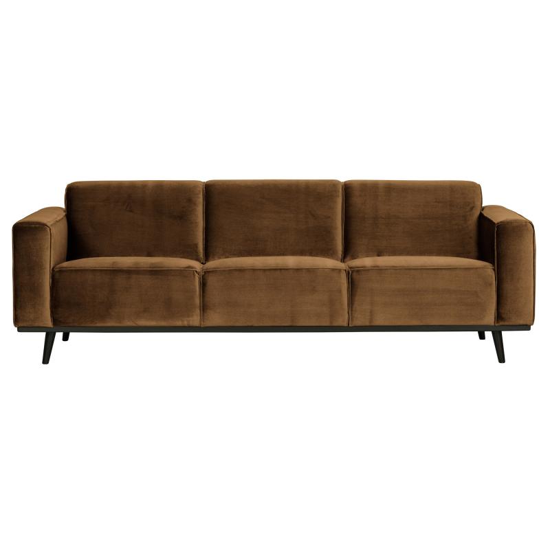 Gul 3-personers Velour Sofa i Honey Yellow fra BePureHome