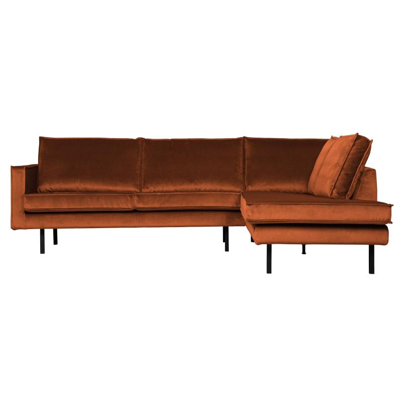 Rust Hjørnesofa i Velour - Elegant og Komfortabel