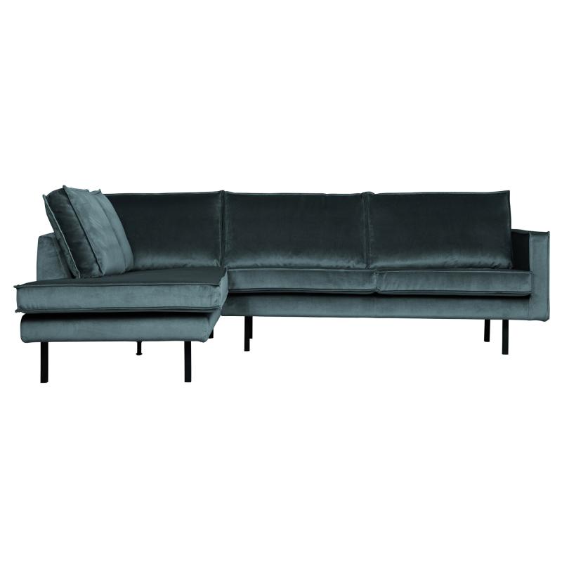Teal Rodeo Venstrevendt Hjørnesofa i Velour - Elegance til Stuen