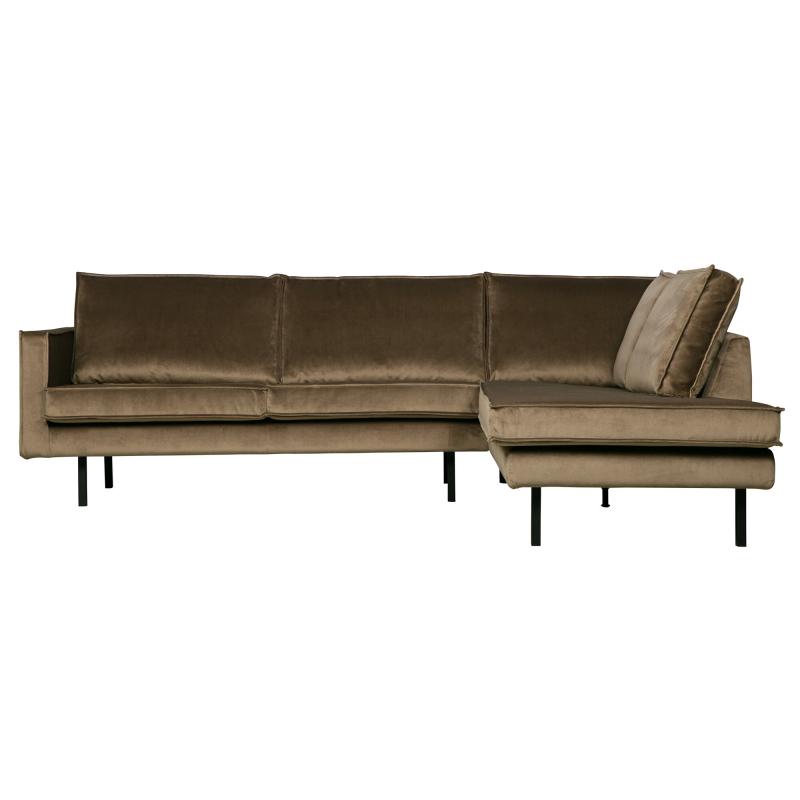 Brun Rodeo Hjørne Højrevendt Velour Taupe Bepurehome Sofa - 8714713106462