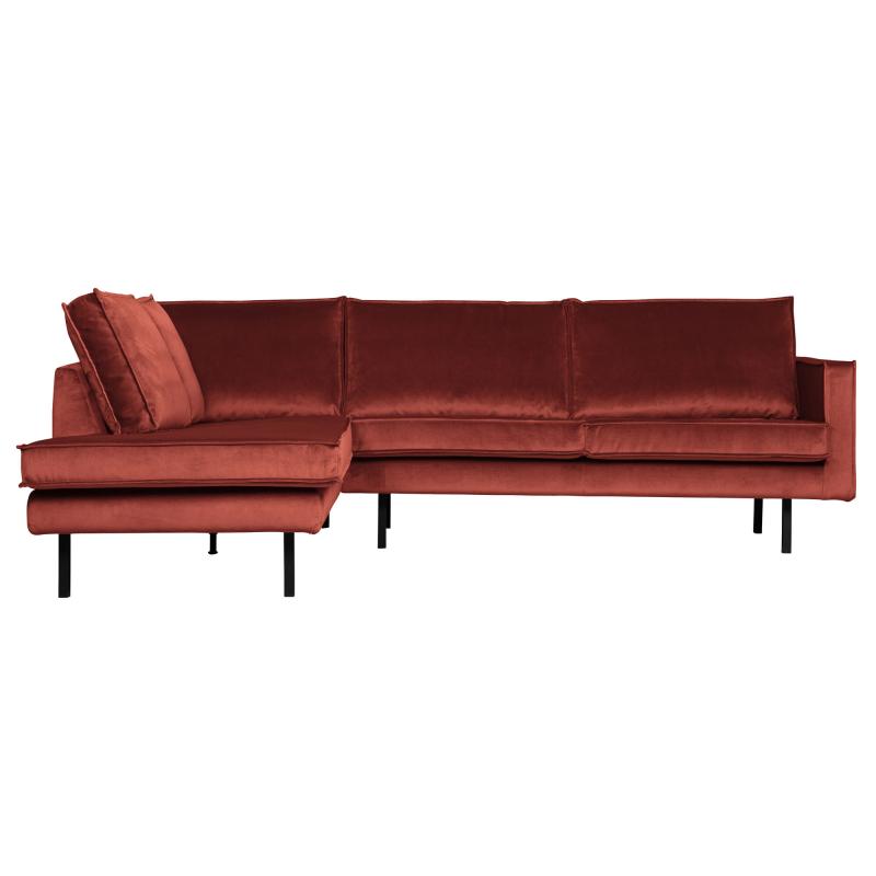 Brun Rodeo Venstrevendt Hjørnesofa i Velour - Black Friday!