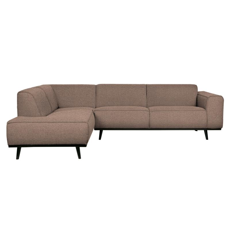 Brun Venstrevendt Boucle Hjørnesofa i Nougat fra BePureHome