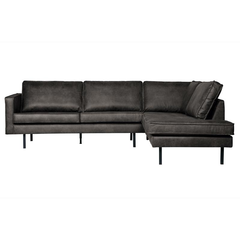 Sort Rodeo Hjørnesofa Højrevendt i Økolæder - Elegant Komfort