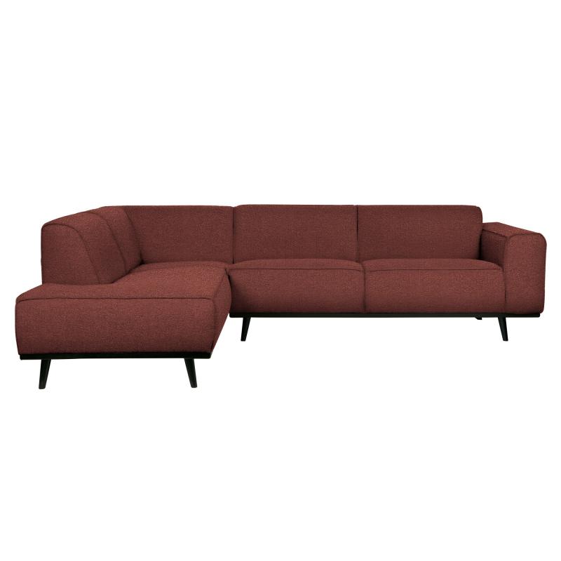 Brun Hjørnesofa Venstrevendt Boucle Chestnut fra BePureHome