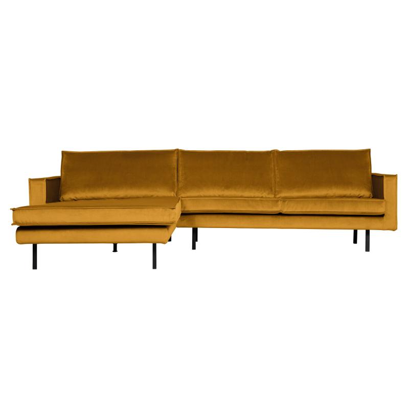 Gul Rodeo Chaiselong Venstrevendt i Velour - BePureHome