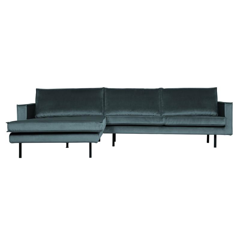 Teal Rodeo Venstrevendt Chaiselong i Velour fra BePureHome