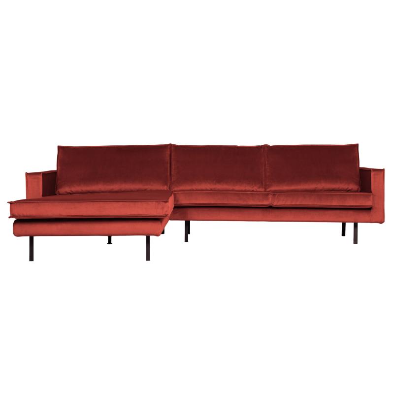 Brun Rodeo Chaiselong Venstrevendt i Velour fra BePureHome