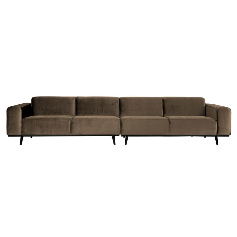 Brun 4-personers velour sofa i taupe fra BePureHome