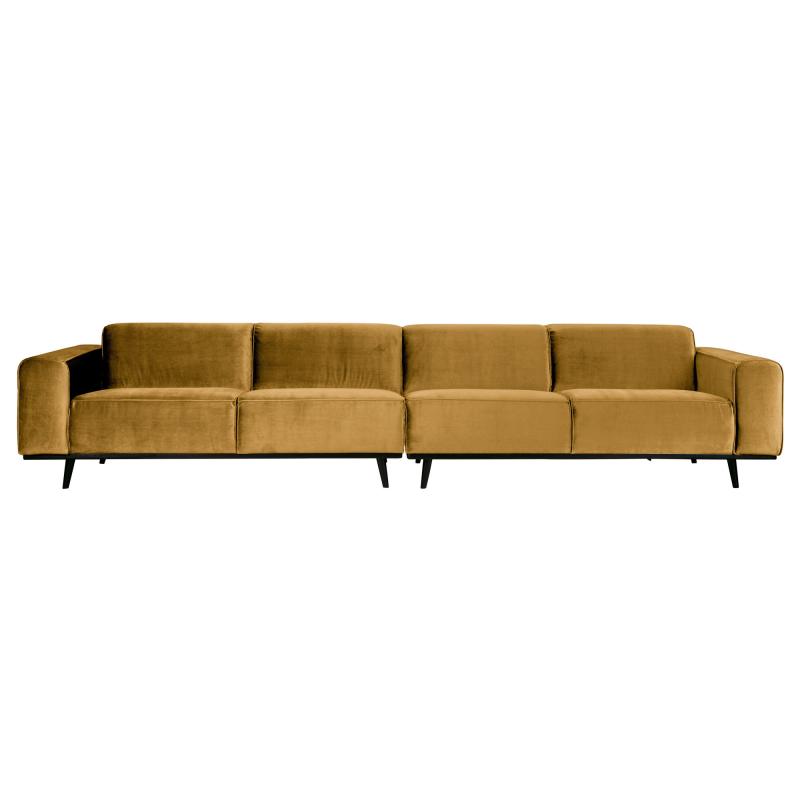 Gul Velour Sofa til 4 personer - BePureHome Honey Yellow