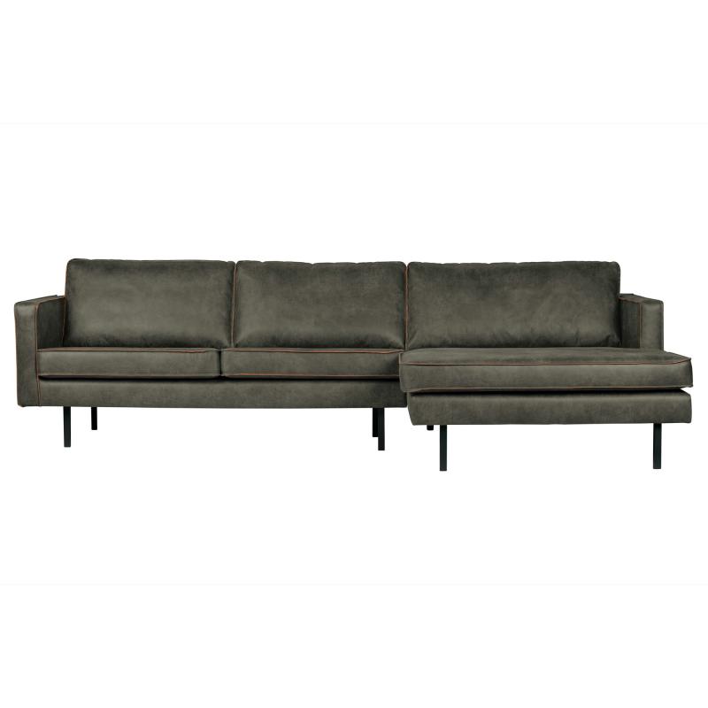 Grøn Rodeo Chaiselong Sofa - Højrevendt Army Stil