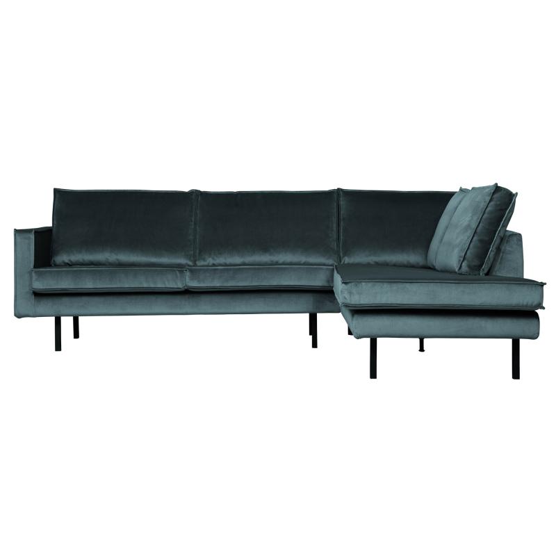 Teal Rodeo Hjørnesofa i Velour – Elegant og Komfortabel