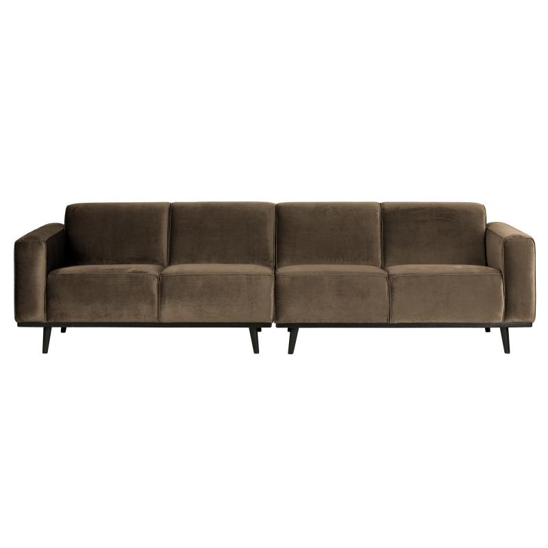 Elegant 4-personers taupe velour sofa fra BePureHome