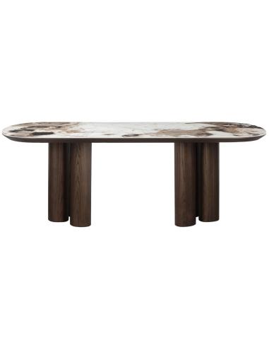 Langford Ovalt Spisebord i Brun Marmor - Stilfuldt Design