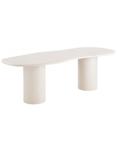 Organisk lysegrå spisebord i MDF og fibercement 240 cm