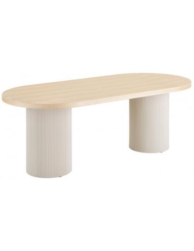 Ovalt Mdf Askfinr 220 100 Sand Natur Spisebord