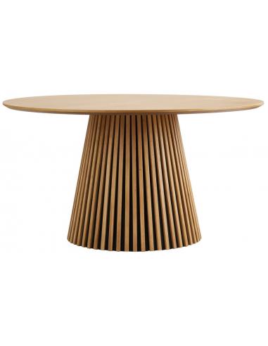 Moderne rundt spisebord i MDF og egetræsfinér Ø140 cm