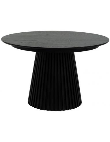 Sort Rundt Spisebord med Udtræk - Elegant Design Ø120-220 cm