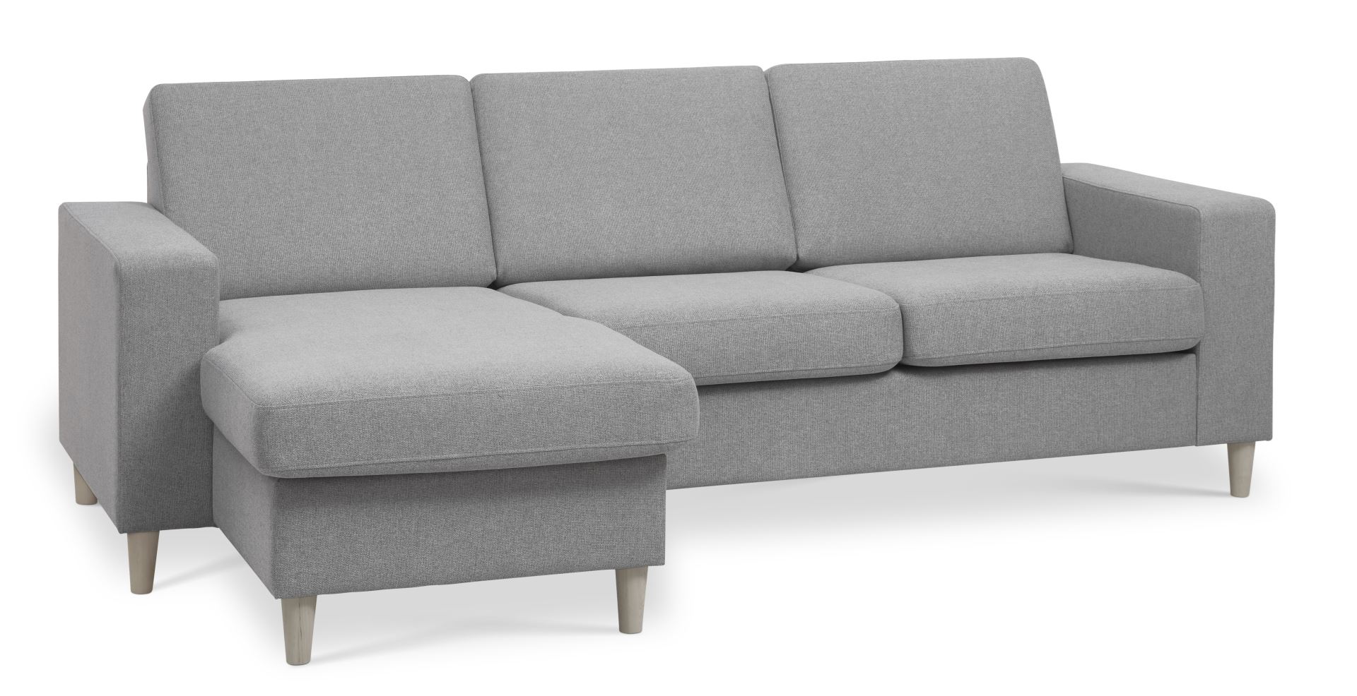 Elegant Grå Chaiselongsofa i Polyester med Træben