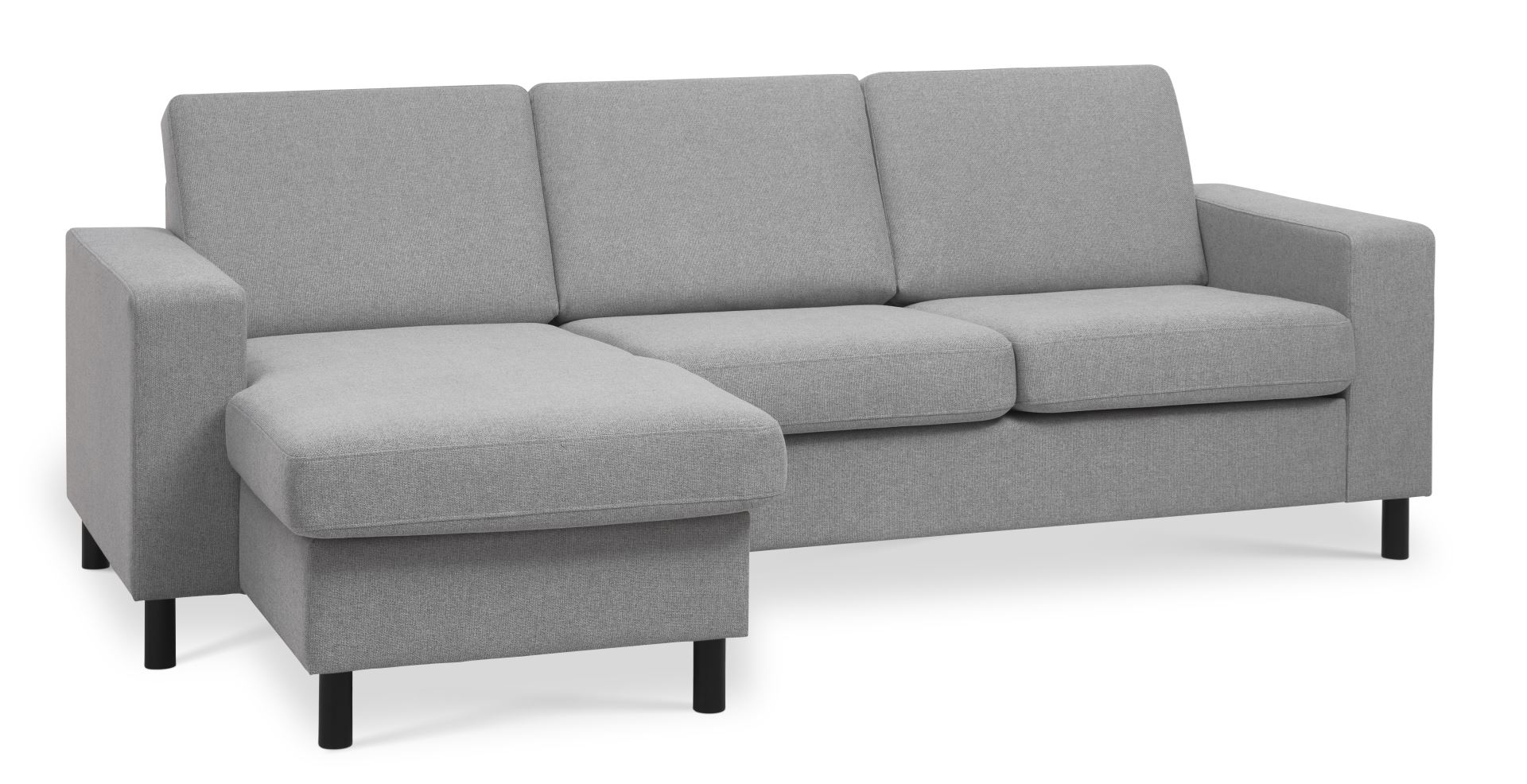 Stilren Chaiselongsofa i Grå Polyester med Sort Træ