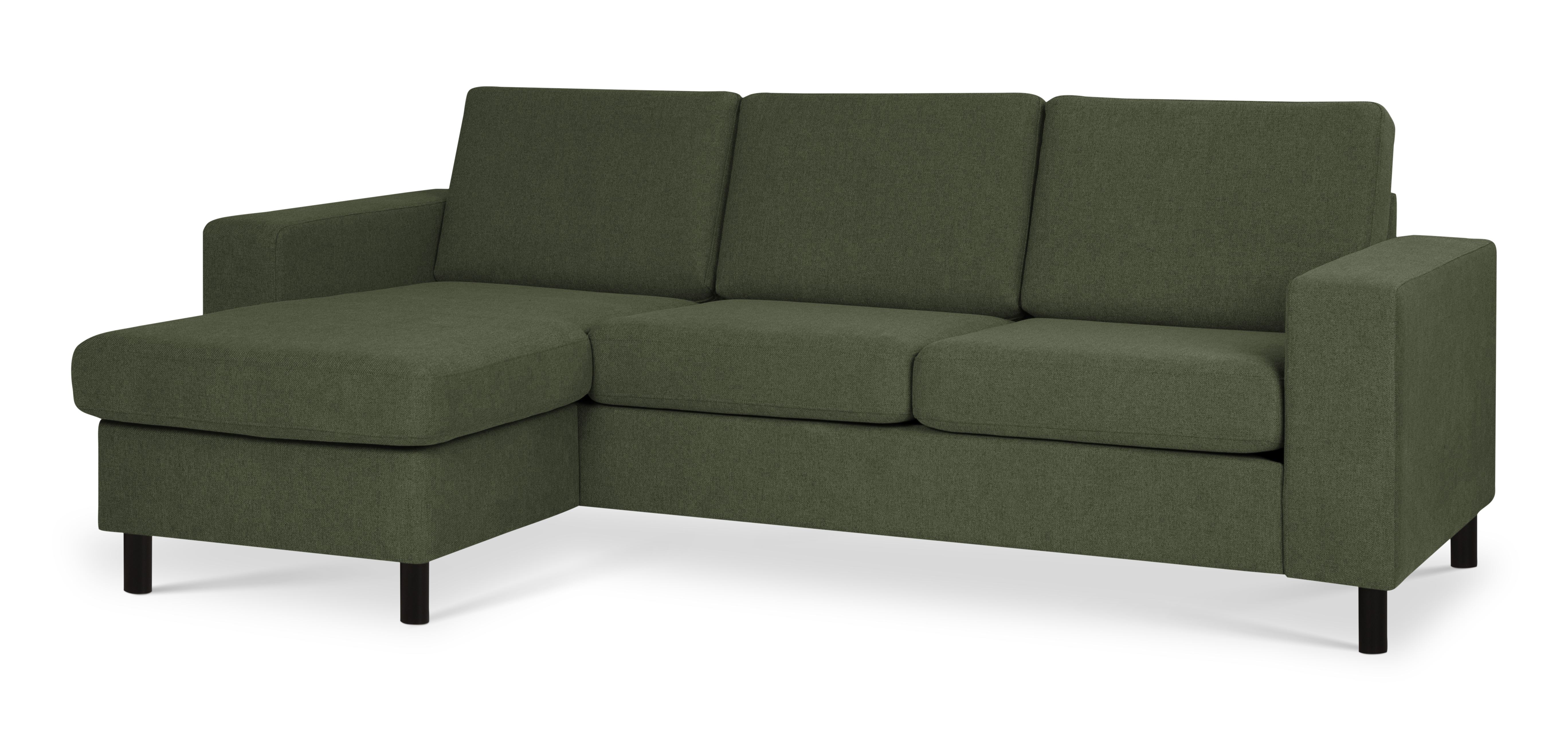 Stilren Chaiselongsofa i Vinter Mosgrøn Polyester